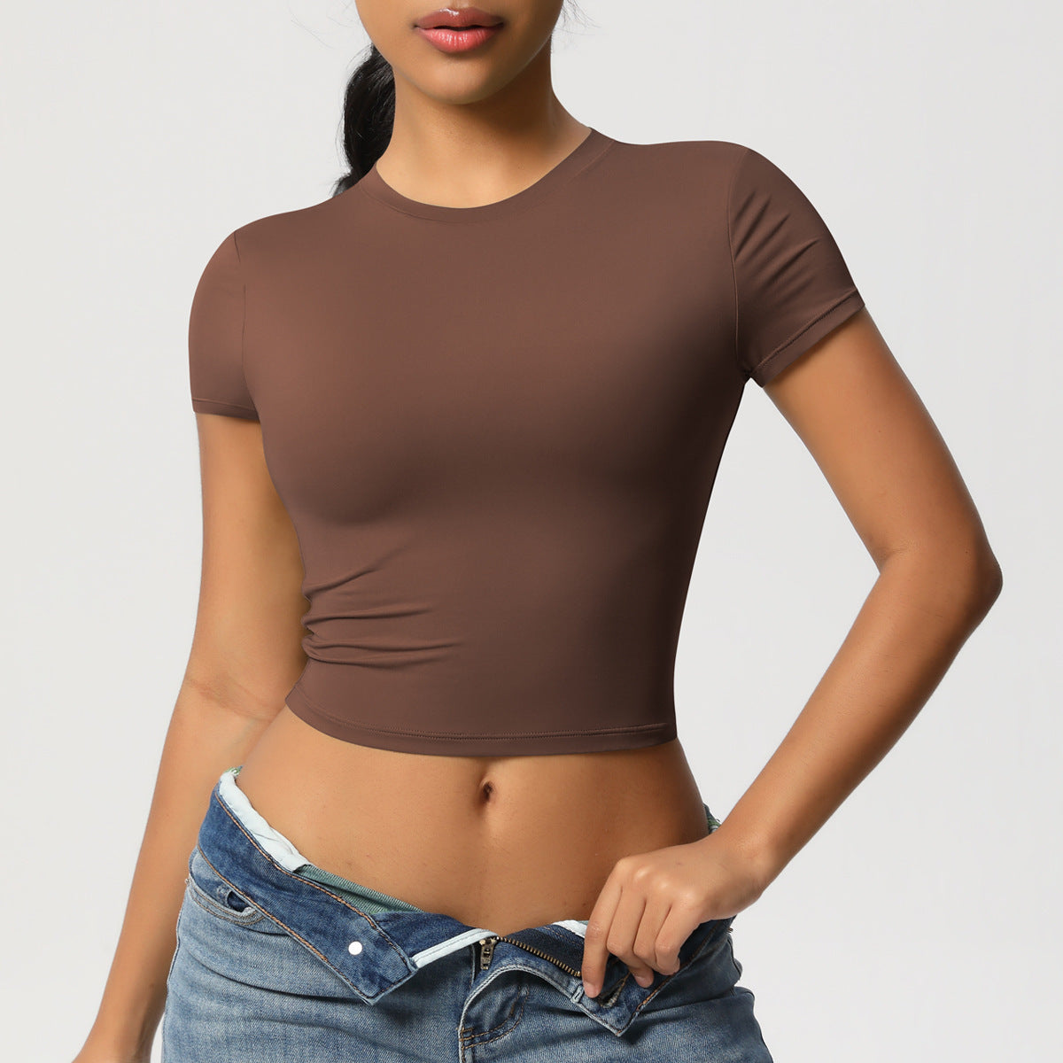 European And American Leisure All-match Tight Quick-drying Workout Top